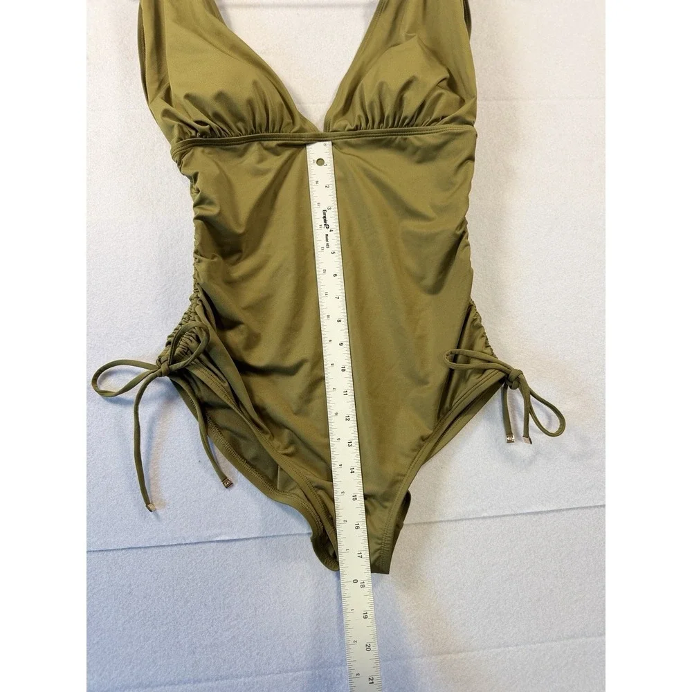 Michael Kors Size 14 Swimsuit Ruched Tie Side One Peice  Olive Green NWOT
